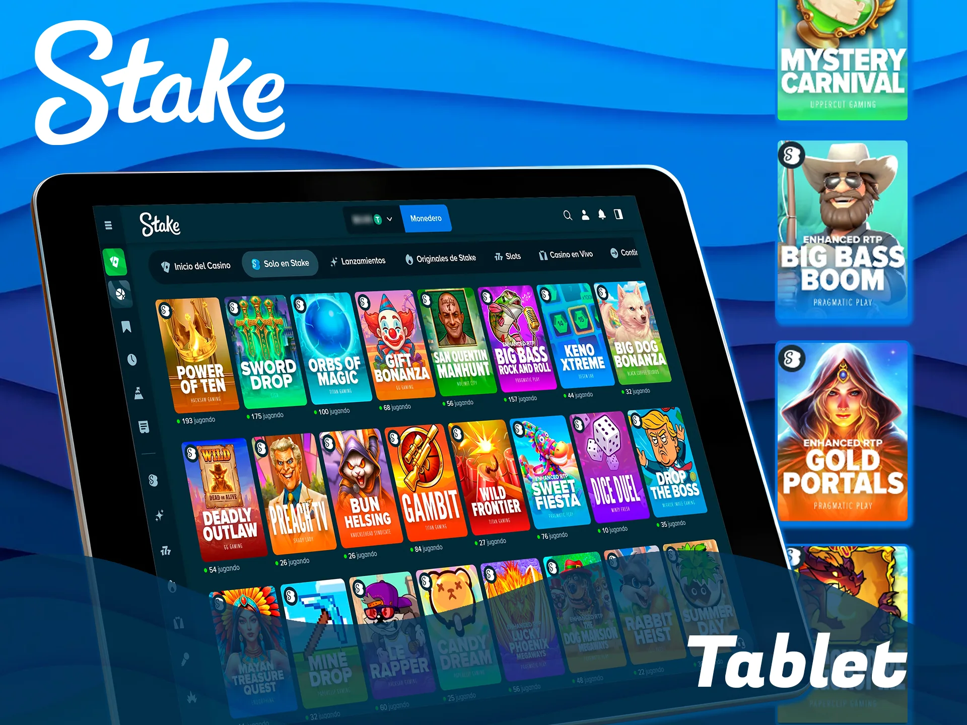 Instale la aplicación de Stake en su tablet hoy.